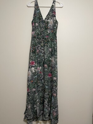 green emerald velvet dress Callie Floral Halter Mini Dress Blue Floral / M