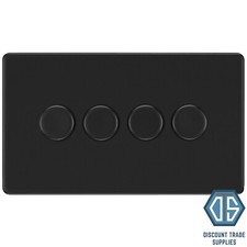 BG Screwless Flatplate Matt Black Switches & Sockets Full Range Black Inserts