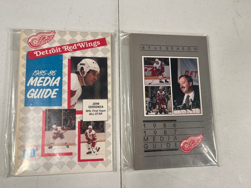 1985-86 & 1986-87 Detroit Red Wings Media Guides-Near Mint