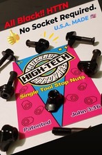 2 SETS- All Black - HighTech Truck Nuts - skateboard hardware - skate hardware