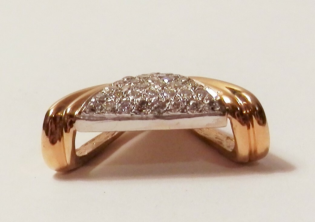 Gorgeous 36 Diamond Set Solid 14K Gold Slide Pend… - image 4