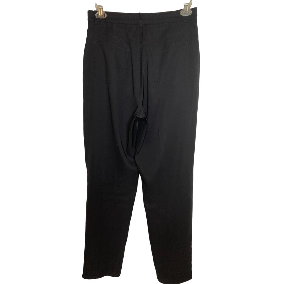 Pantalones de vestir Marisa Christina para mujer negros elásticos con bolsillos talla 10 oficina Foto 2 de 4