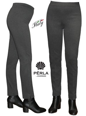 PANTALONE DONNA INVERNALE SIGARETTA MADE IN ITALY PERLA OVERSIZE tinta  unita | eBay