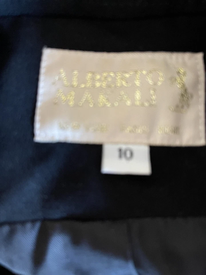 Chaqueta corta negra Alberto Makali para mujer talla 10 cremallera frontal EE. UU. Foto 3 de 4