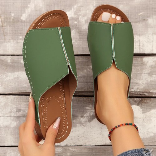 Womens Wedge Slippers Open Toe Sandals Beach Platform Shoes Slip On Outdoor - Picture 16 of 29