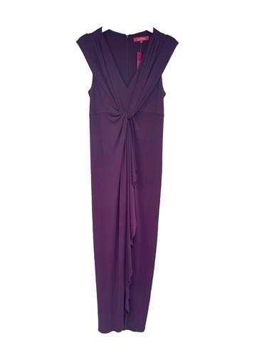 NWT Catherine Malandrino Dress Purple V- Neck Sleeveless Faux Wrap Medium |  eBay