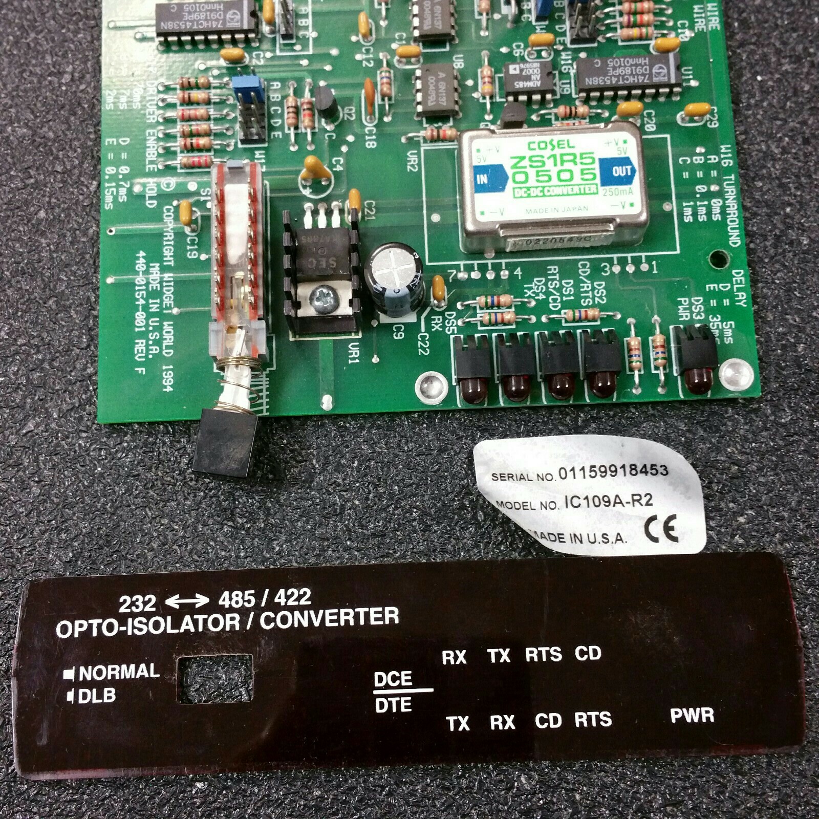 PARTS BOARD for Black Box Model IC109AR2 OptoIsolator/Converter 232