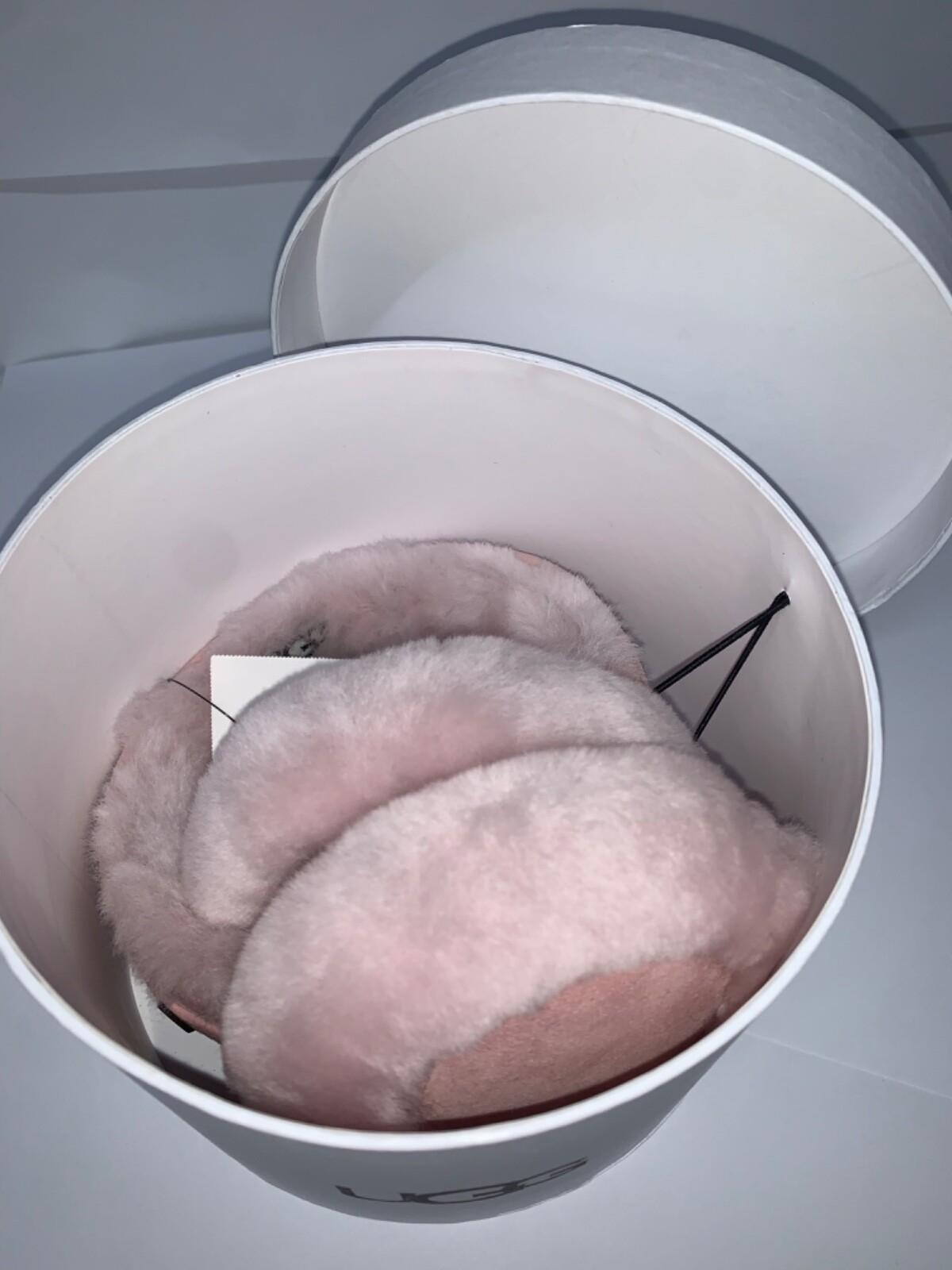 NEW UGG Australia Classic Logo Shearling Earmuffs / Pink Cloud / NWT image 2