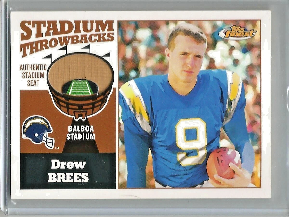 Drew Brees 2001 Topps Finest Stadium Throwbacks Authentic Balboa Stadium Seat