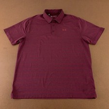 Under Armour Heat Gear Men's Size XL Loose Fit Burgundy Short Sleeve Polo Shirt