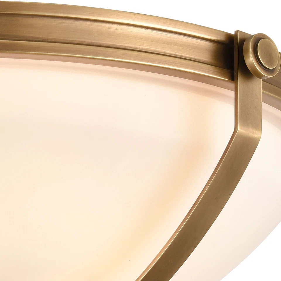 ELK Lighting Connelly 3-Light Semi Flush, Natural Brass/Frosted Glass - Image 2 of 3