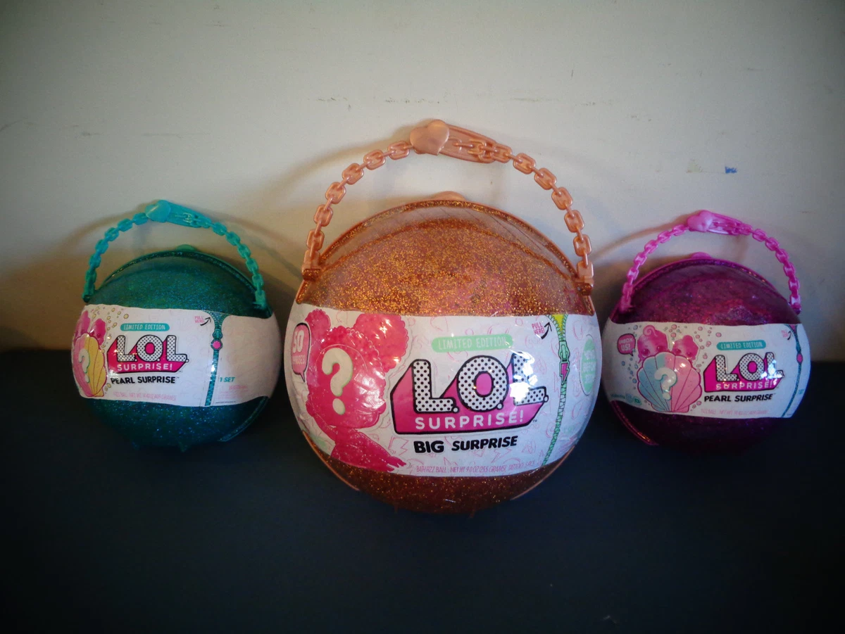 LOL surprise Lot: 8 balls & BIG L.O.L Surprise Glitter & Pink Pearl Mermaid  ball