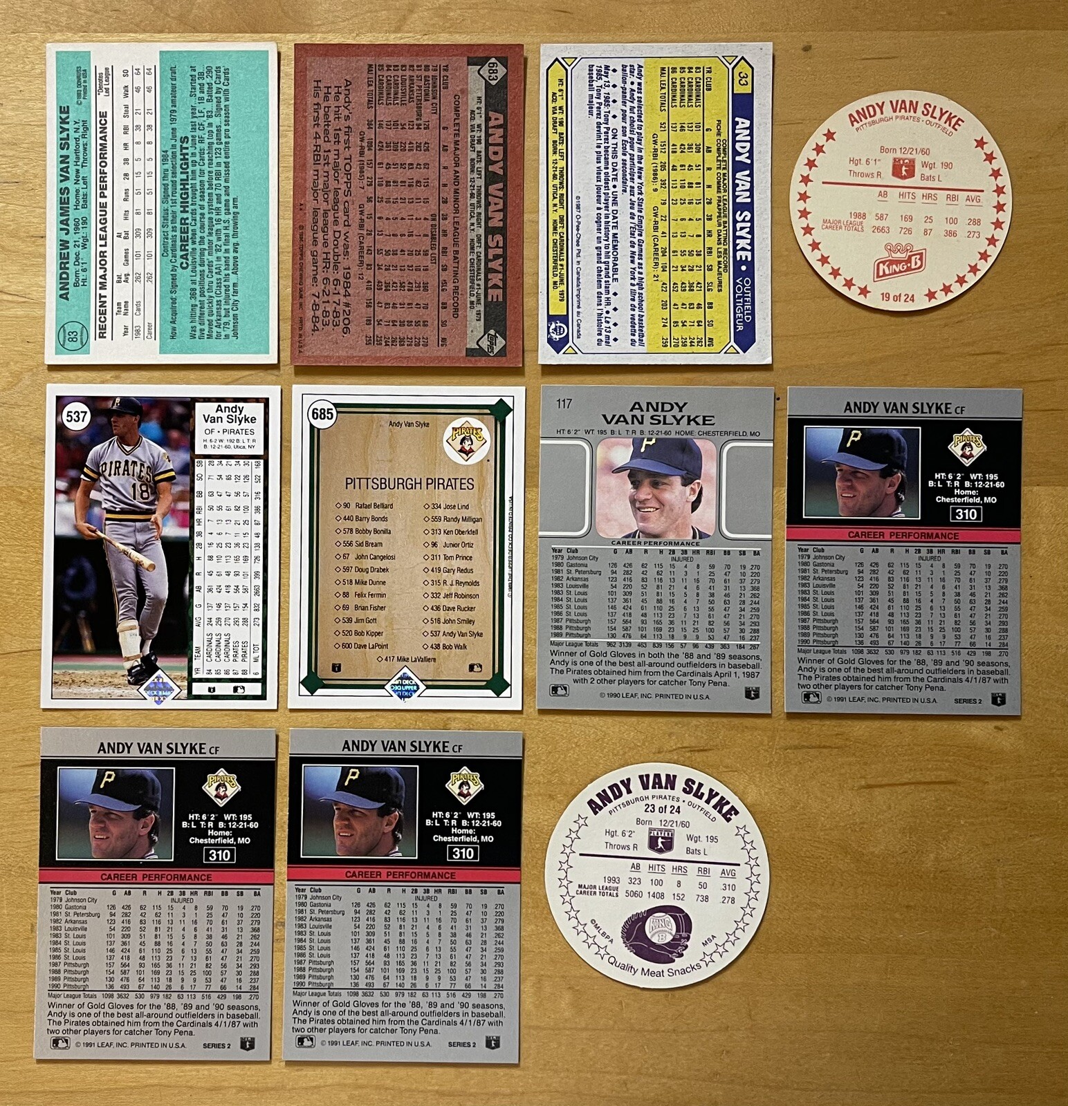 Andy Van Slyke Lot Of 11 With 1984 Donruss & Rare Cards EXNM-MT thumbnail 2