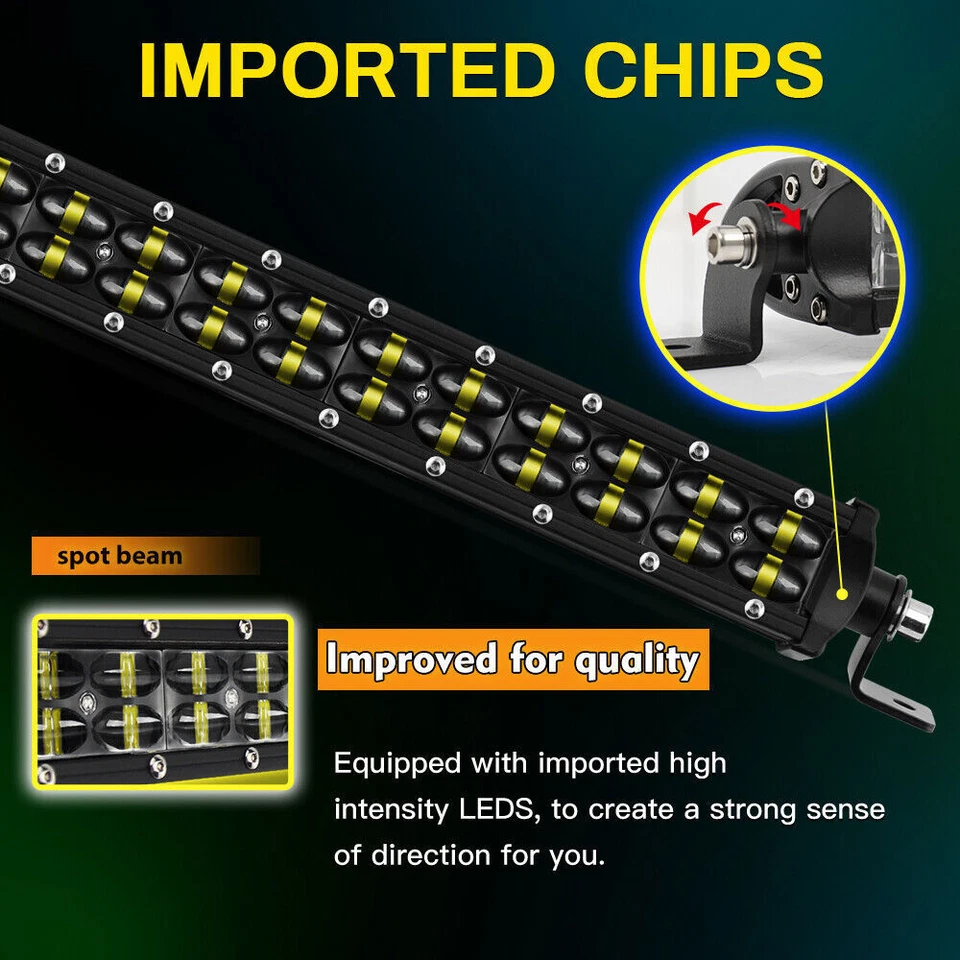 Barra de luz LED 6D 8-52 polegadas luzes de direção offroad para Chevy Silverado Ford F150 - Imagem 4 de 4