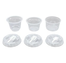 Feinkostbecher 50St Einweg- Party- Smoothie- Dessert-Becher mit Deckel u. Löffel
