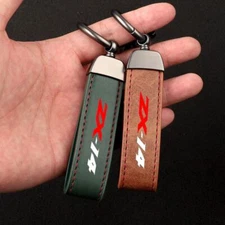 Motorcycle Leather Keyring For Kawasaki ZX14R ZX 14R ZX14 R 2018 Key Split Rings