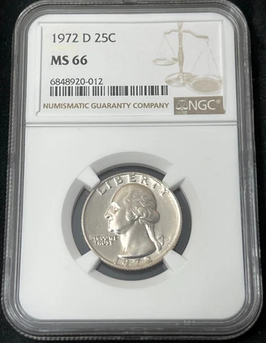 🌼👨‍💼1972-D WASHINGTON QUARTER NGC MS66!!! - AWESOME COIN!!!👨‍💼🌼