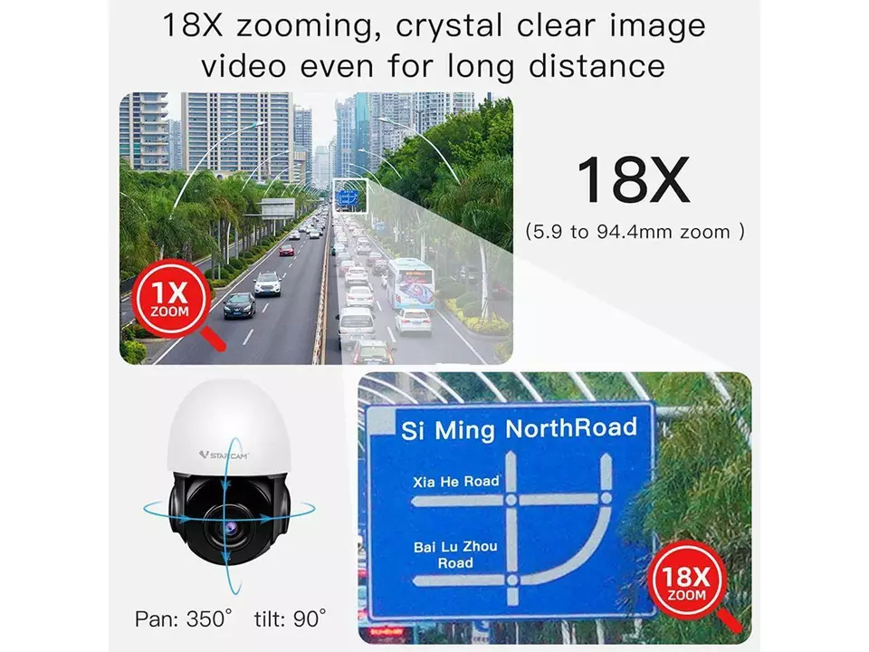 5MP HD WIFI IR Ai Humanoid security outdoor 18X Zoom PTZ IP Camera CS66Q-X18 - Image 4 of 4