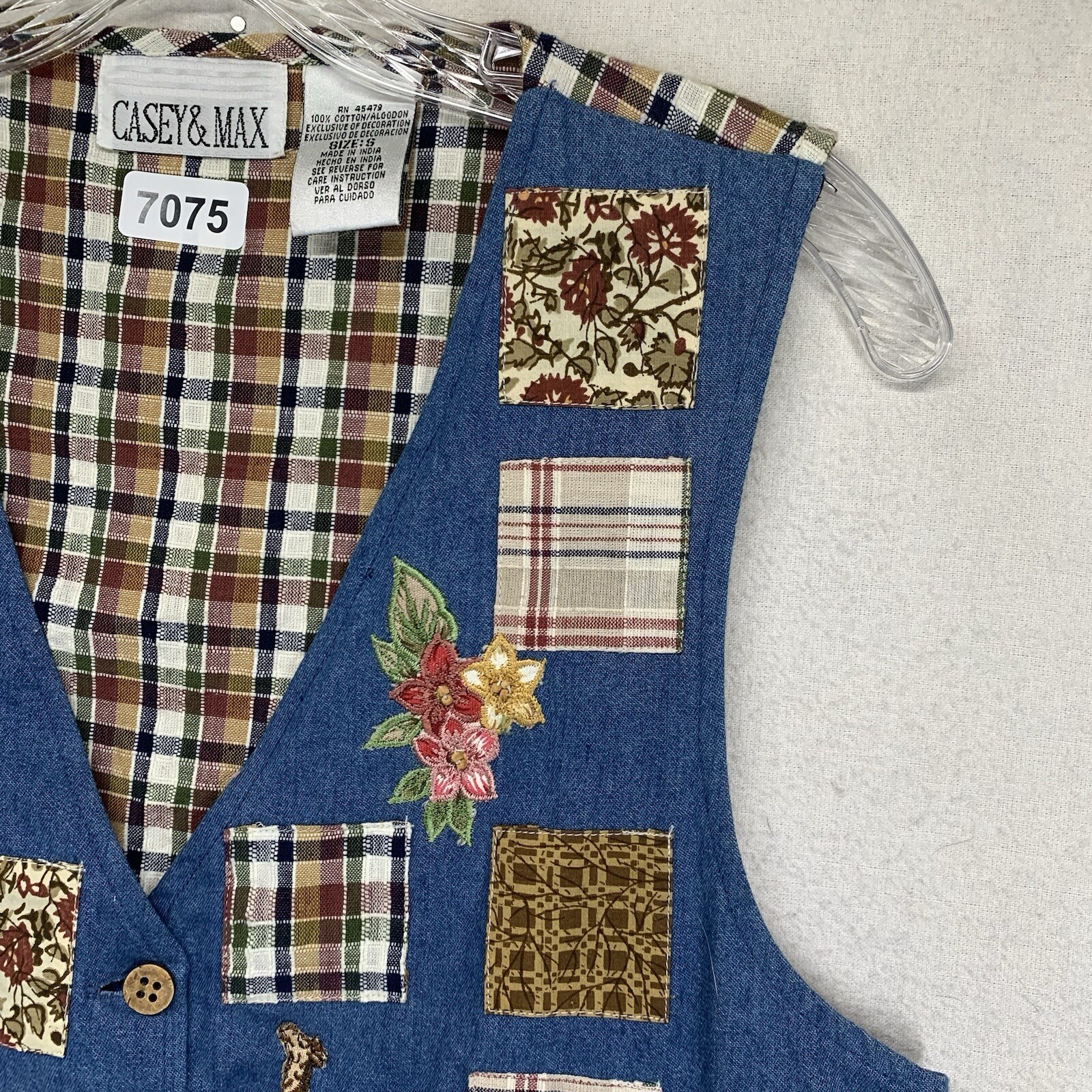 Vintage Casey Max Small Vest Patchwork Quilt Cott… - image 15