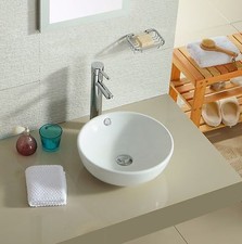Bathroom Cloakroom Vanity Wash Basin Sink Countertop White Gloss  365x365x125
