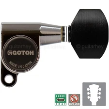 NEW Gotoh SG360-EN07 L3+R3 Mini Tuning Keys Small EBONY Buttons 3x3, COSMO BLACK