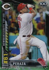 2016 Bowman Scouts' Top 100 Green Refractor Jose Peraza #61 Reds /99