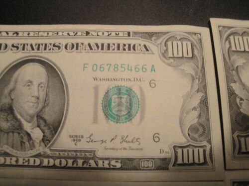 (1) $100.00 Series 1969-C Federal Reserve Note AU Circulated Condition - Picture 2 of 8