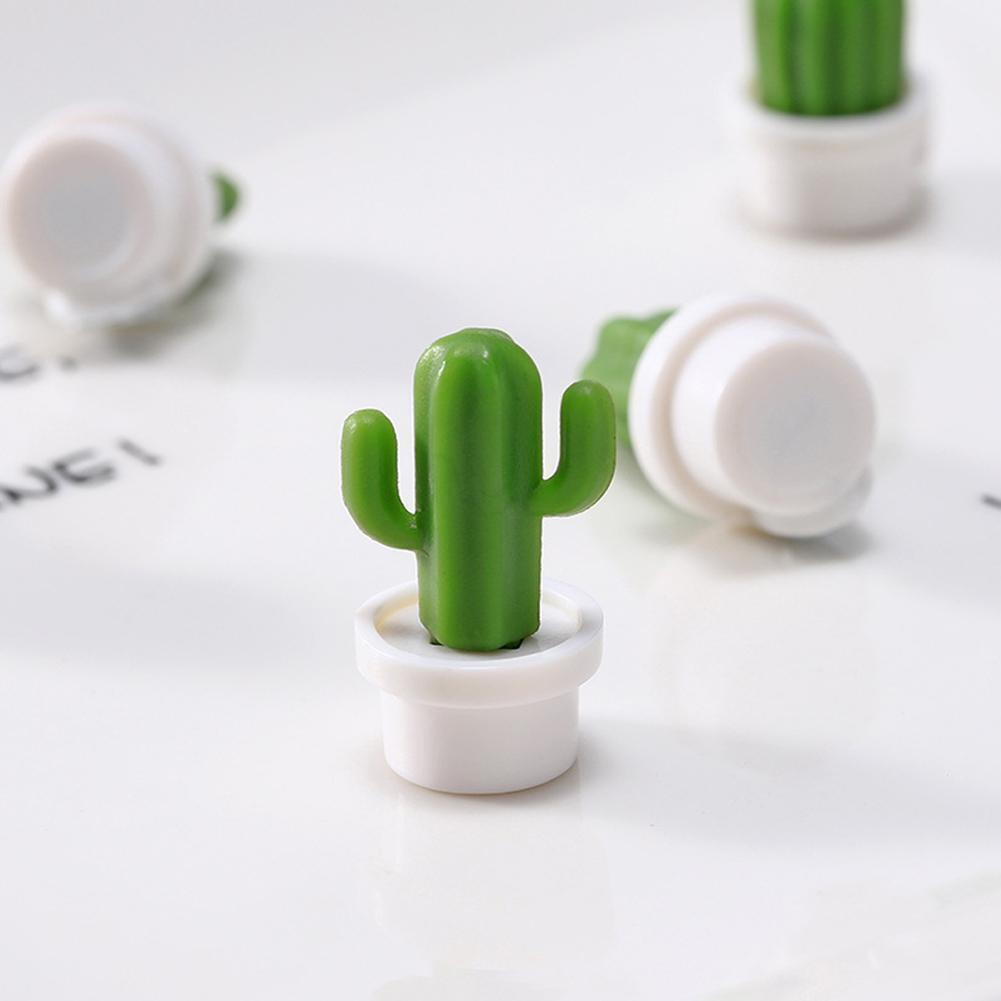 6 Magnets Autocollants Cactus 3D Mignons - Pour Frigo Ou Tableau Message - Plastique - Neuf Sous Emballage