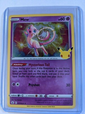 Mew Pokemon TCG Pokemon Celebrations Mew Holo Rare Card 011/025 - Near Mint Condition Classic Collection Classic Collection Pokemon Mew Pokemon TCG Pokemon Celebrations Mew Holo Rare Card 011/025 - Near Mint Condition Classic Collection Classic Collection Pokemon