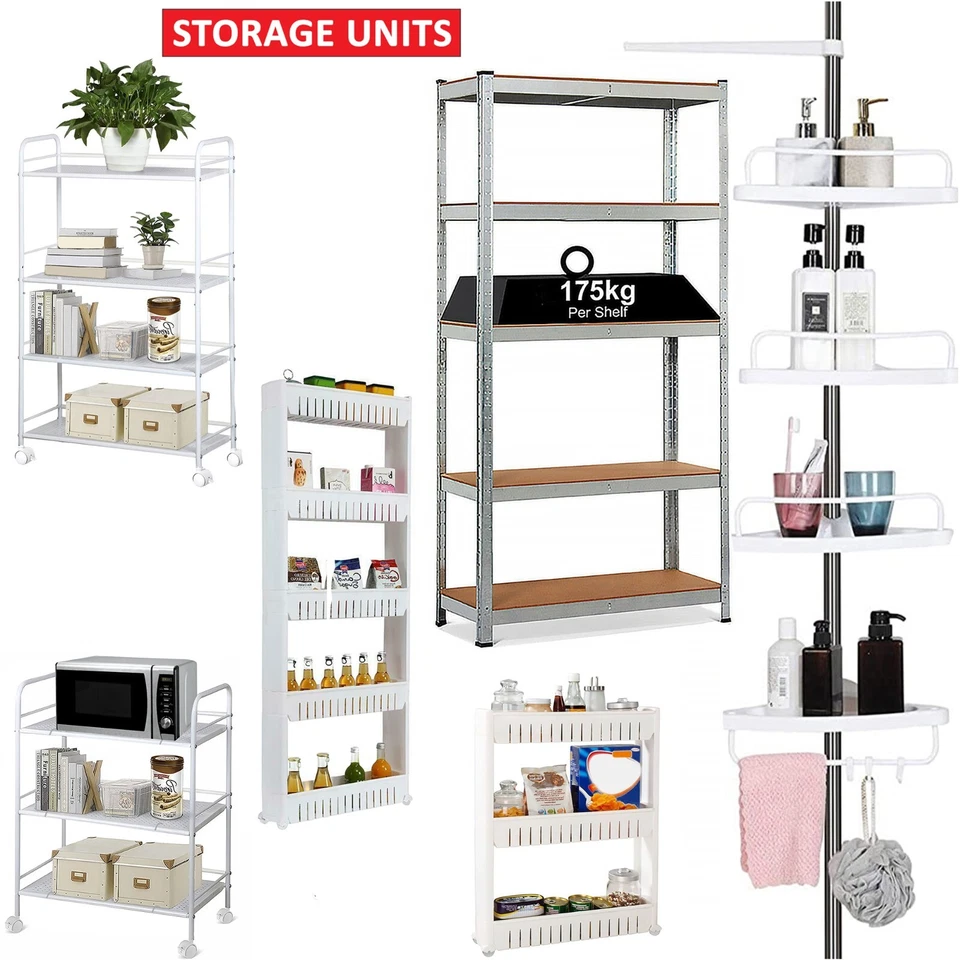 5 Tier Racking Shelf Heavy Duty Garage Shelving Storage Shelves Unit 180x90x40cm