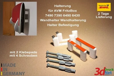 3DDRUCKNET passend für AVM FritzBox 7490 7390 6490 6430 Wandhalter Wandhalterung Halter