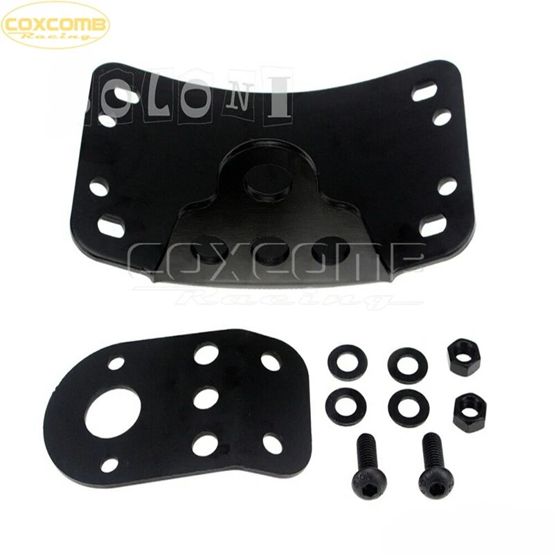 Soporte de matrícula de montaje lateral negro de 1 pieza para Harley Crusier Café Racer Foto 2 de 4