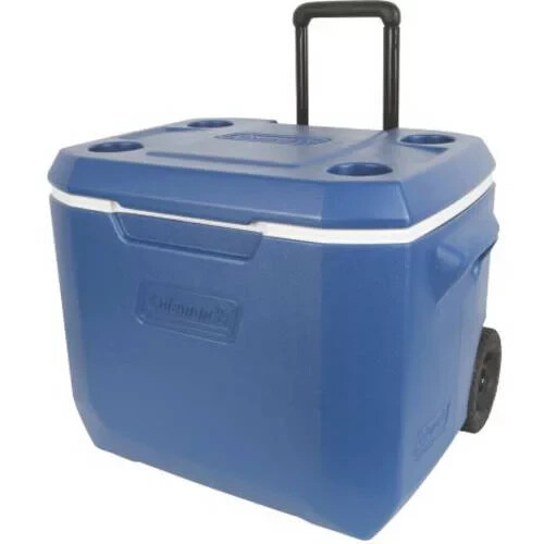 50 QT. Xtreme Hard-Sided Rolling Cooler, Blue,22.60 x 17.70 x 17.60 Inches