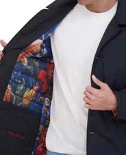 Robert Graham Black Men's Lightly Padded Car Coat Size Large $275