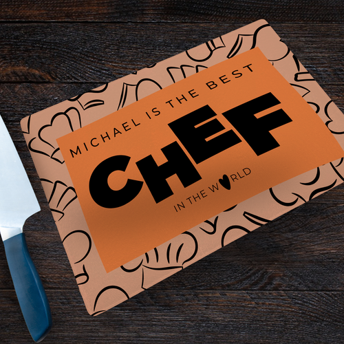 Personalised 'Best Chef' Chopping Board - Tempered Glass, Custom Gift Kitchen - Imagen 3 de 7