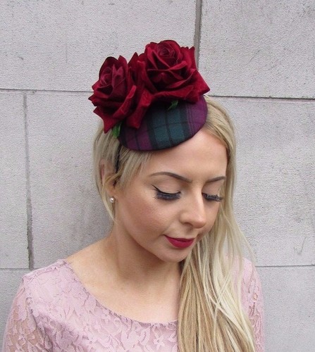 Burgundy Red Tartan Rose Flower 