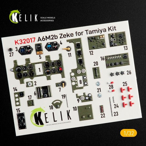 A6M2B Zeke Interior 3D Decal for Tamiya kit Scale1:32 KeliK K32017 For Model Kit - Picture 2 of 8