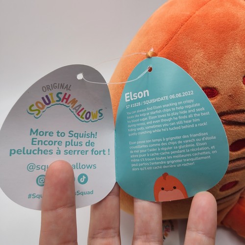 Elson the Eel 7.5" Squishmallow Kellytoy Squishdate 06.06.2022 - Imagen 10 de 12