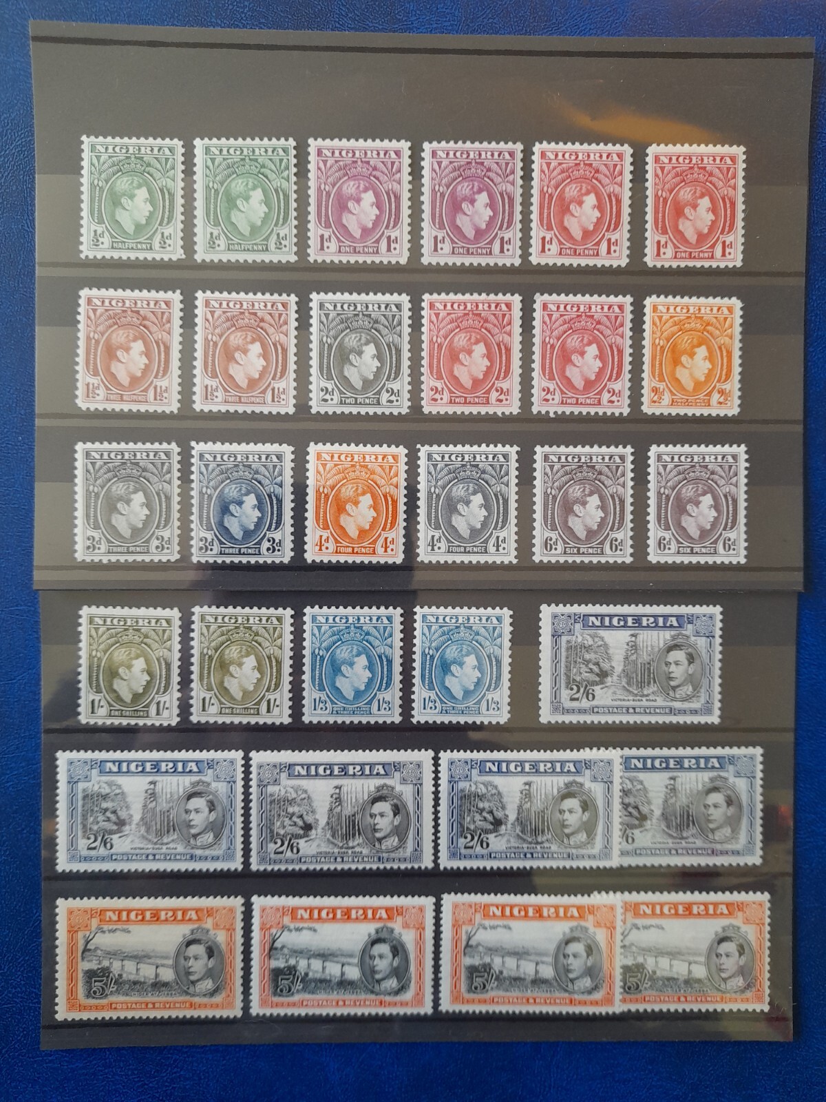 nigeria stamps Kgvi Mint Set 1/2d To 5/ With Varieties Mint Hinged eBay