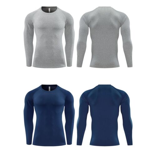 3-Pack Men Quick Dry Fitness Compression Long Sleeve Baselayer Tight Sports Top - Picture 3 of 16