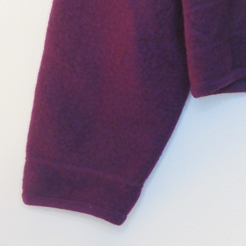 Geiger Women's VTG 100% Virgin Wool Long Sleeve Button Crop Sweater Purple M B49 - Picture 12 of 17