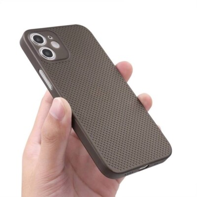 Schutzhülle für iPhone 12 Pro Max Atmung Dünn Schutz Bumper Case Schwarz A1
