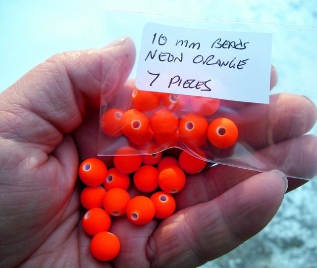 Fly Fishing Trout/Salmon/Steelhead Beads 10mm 7ct neon UV Orange lure