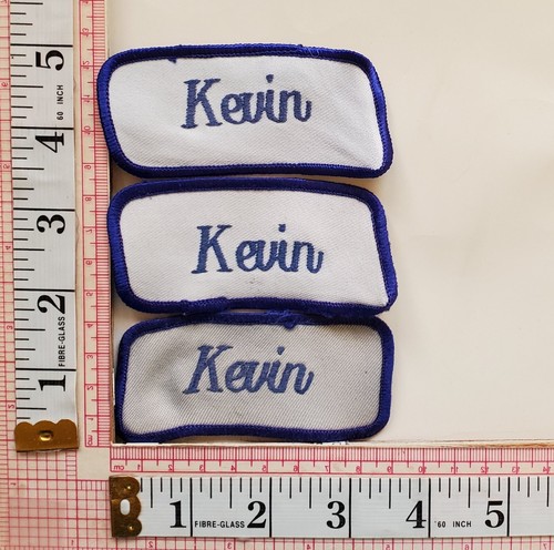 Kevin Name Tag Uniform Jacket Vest Patch Crest Badge Lot Of 3 b