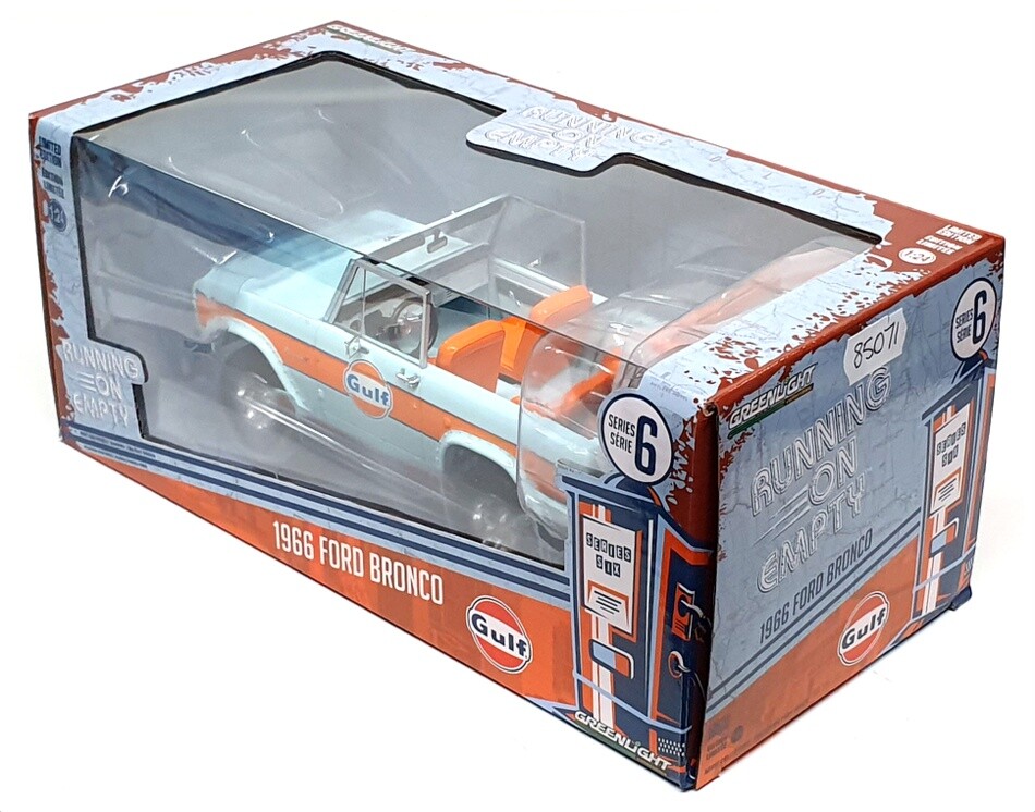 グリーンライト1966 フォード・ブロンコ - ガルフ Greenlight 1/24 Scale 85071 - 1966 Ford Bronco Gulf - Lt