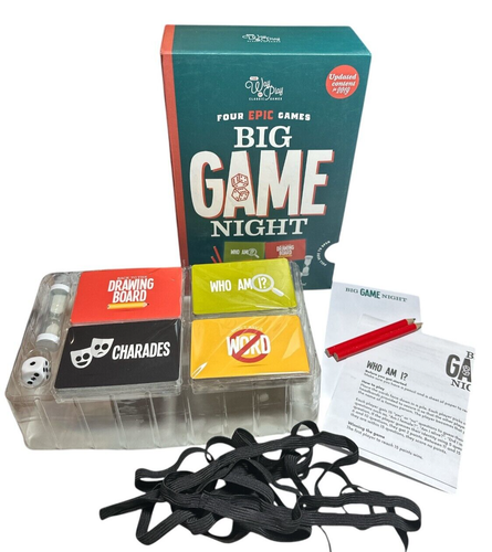 Four Epic Games Big Game Set- Who Am I, Drawing Board, Dont Say A Word, Charades
