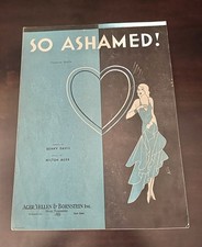 1932 So Ashamed Sheet Music By Milton Ager & Benny Davis Collectible Good Shape