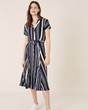 Monsoon Lovely Multicolour Striped Shirt Style Dress Size Medium BNWOT