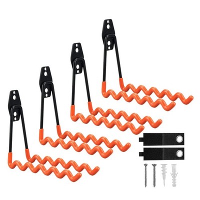 Garage Hooks, 4 Pack Wave Hooks for Hanging Heavy Duty Ladders, Bikes, Tools ...