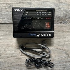 Sony Walkman WM-F77 FM/AM Cassette Player Radio w/ Headphones Parts Repair READ